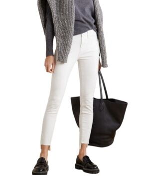 FRAME Le Skinny de Jeanne Raw Stagger Hem Jeans, Size 30, White, NWOT